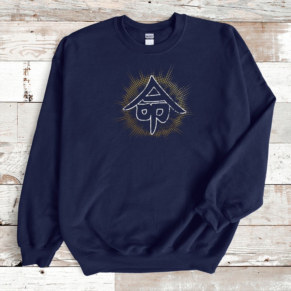 Navy Life 命 Japanese Kanji Sweatshirt - Kanji Soul