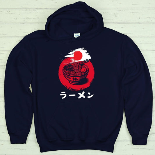Navy Ramen ラーメン Japanese Katakana Premium Hoodie - Kanji Soul