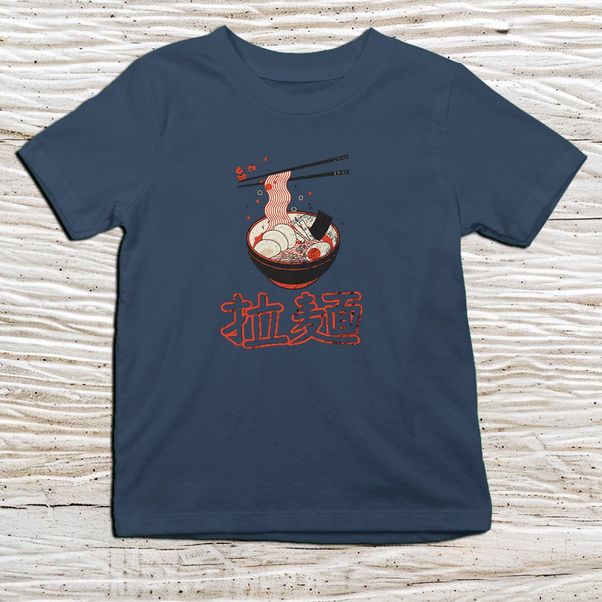 Navy Ramen Kanji Kids T-Shirt – 拉麺 Japanese Inspired Shirt - Kanji Soul