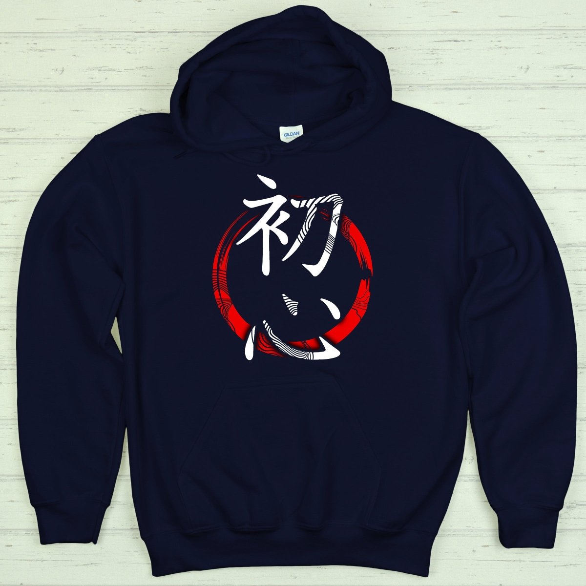 Navy Shoshin 初心 Japanese Kanji Premium Hoodie - Kanji Soul
