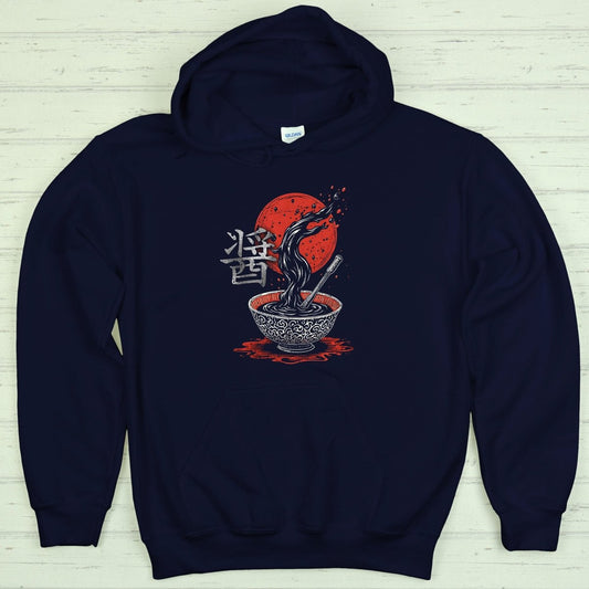 Navy Soy Sauce 醤 Japanese Kanji Premium Hoodie - Kanji Soul
