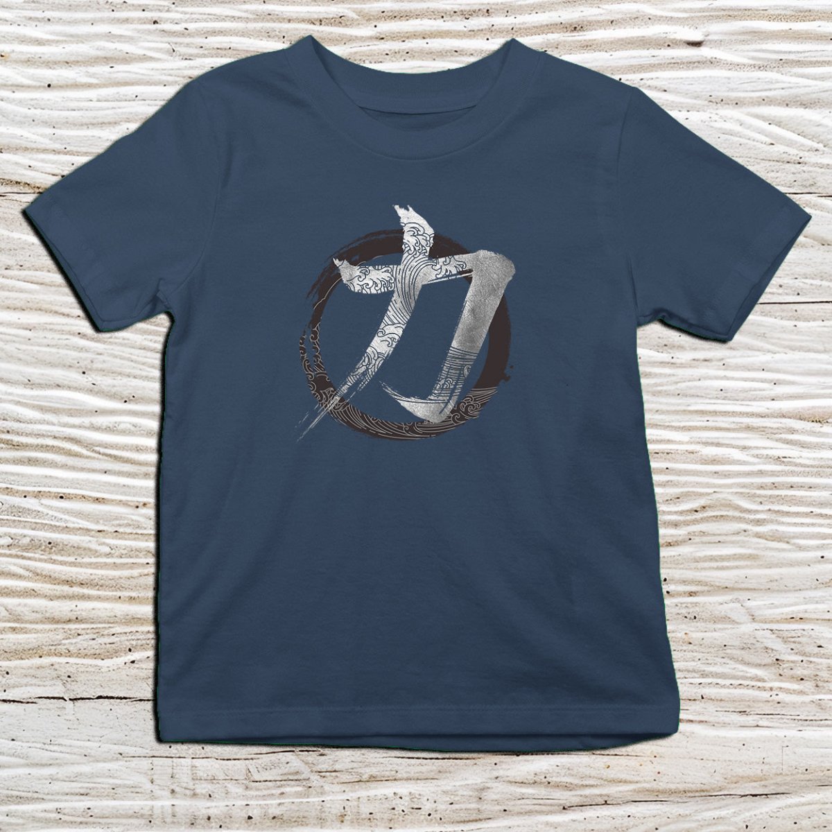 Navy Strength Kanji Kids T-Shirt – 力 Japanese Inspired Shirt - Kanji Soul