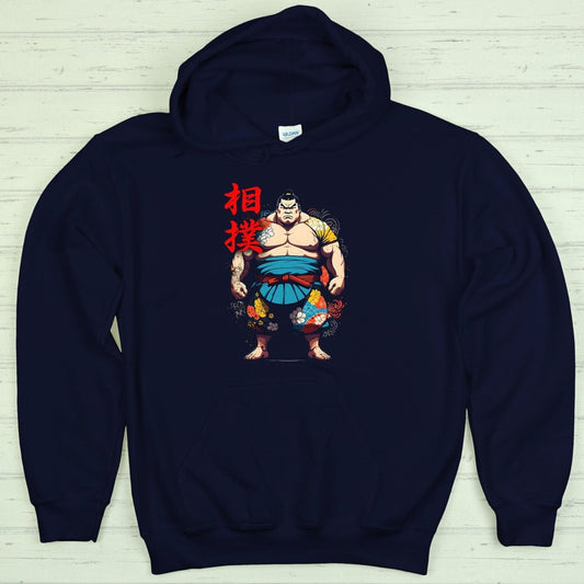 Navy Sumo 相撲 Japanese Kanji Premium Hoodie - Kanji Soul