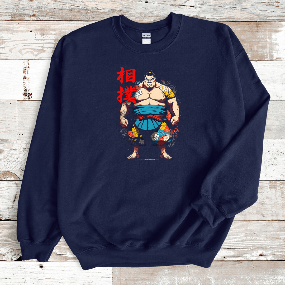 Navy Sumo Kanji Premium Sweatshirt - KanjiSoul