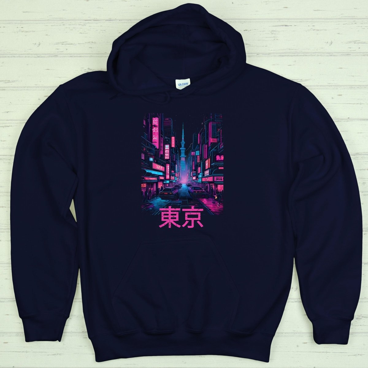 Navy Tokyo 東京 Japanese Kanji Premium Hoodie - Kanji Soul