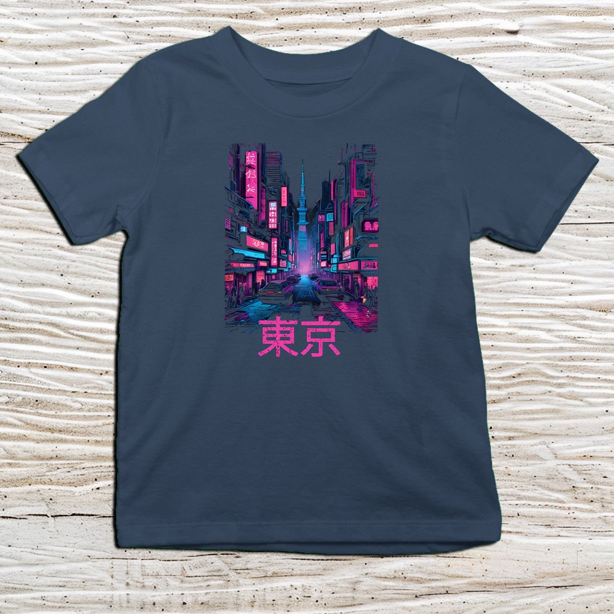 Navy Tokyo Kanji Kids T-Shirt – 東京 Japanese Inspired Shirt - Kanji Soul