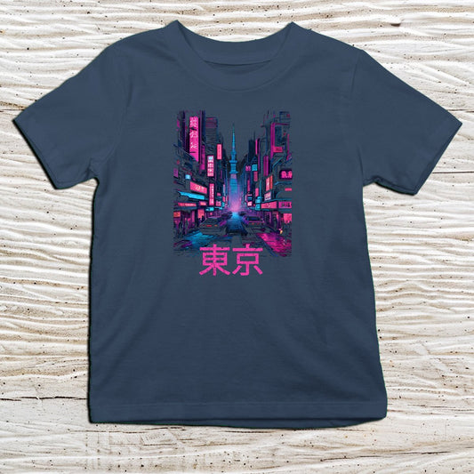 Navy Tokyo Kanji Kids T-Shirt – 東京 Japanese Inspired Shirt - Kanji Soul