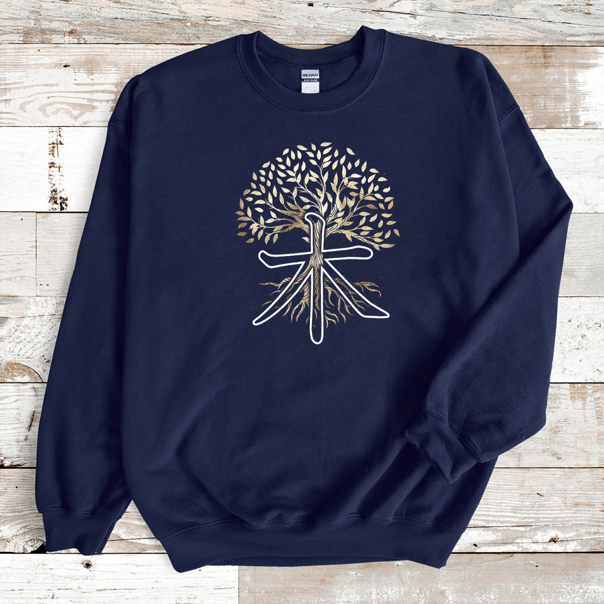 Navy Tree Kanji Premium Sweatshirt - KanjiSoul