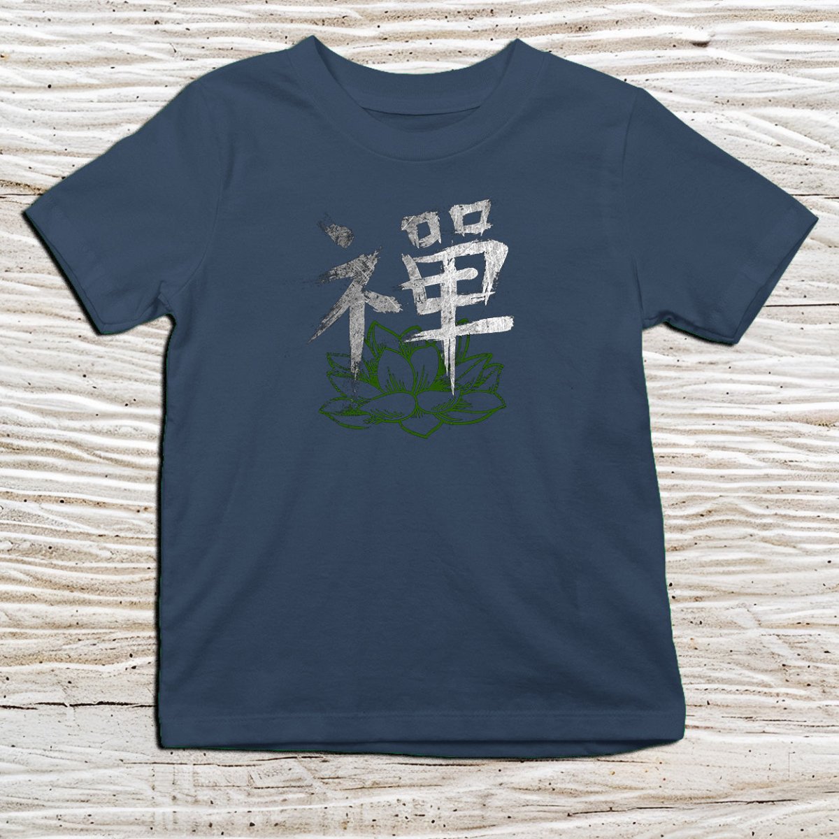 Navy Zen Circle Kanji Kids T-Shirt – 禅 Japanese Inspired Shirt - Kanji Soul