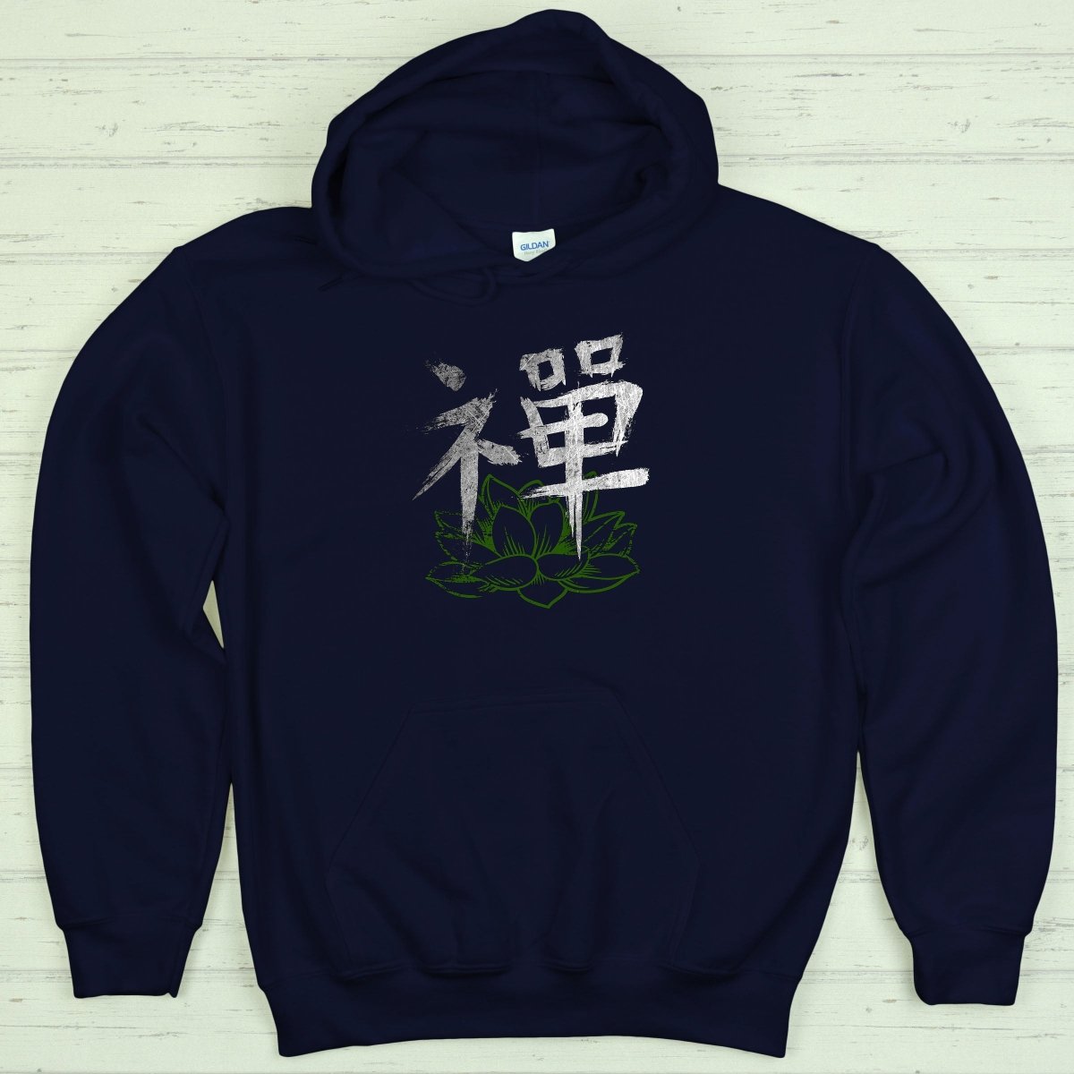 Navy Zen 禅 Japanese Kanji Premium Hoodie - Kanji Soul