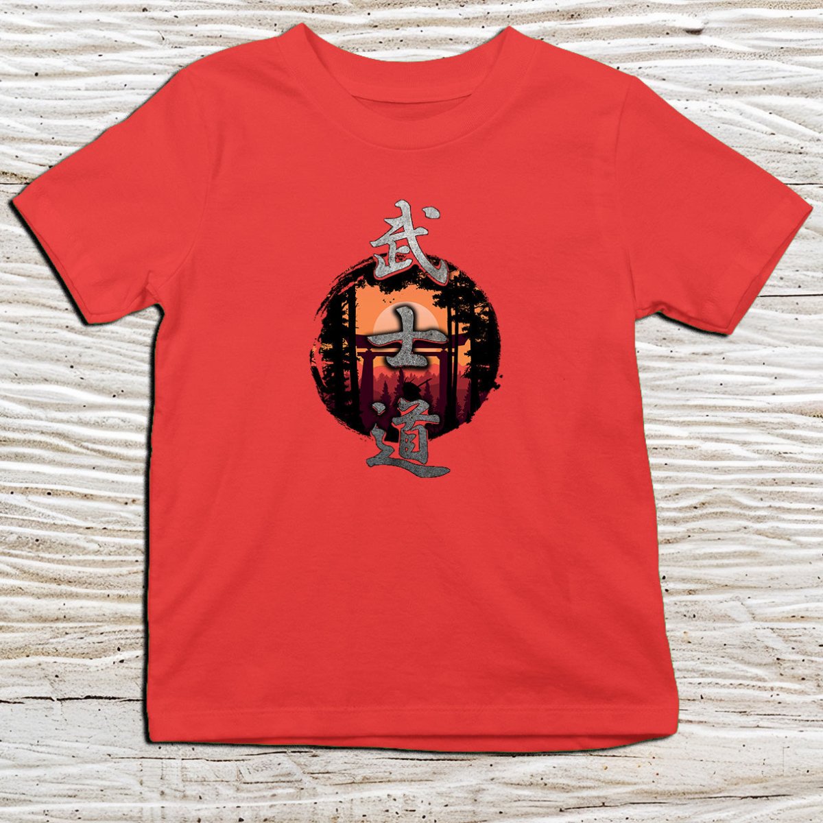 Red Bushido Kanji Kids T-Shirt – 武士道 Japanese Inspired Shirt - Kanji Soul