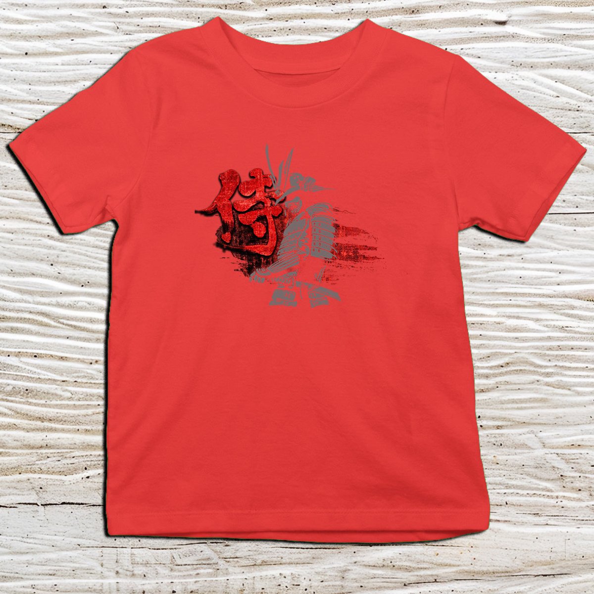 Red Bushido Warrior Kanji Kids T-Shirt – 侍 Japanese Inspired Shirt - Kanji Soul