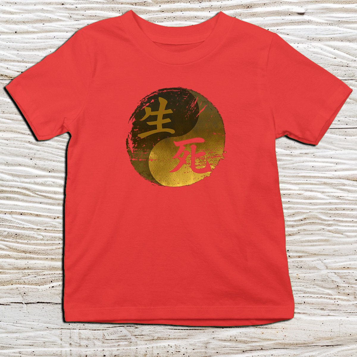 Red Life and Death Kanji Kids T-Shirt – 生死 Japanese Inspired Shirt - Kanji Soul