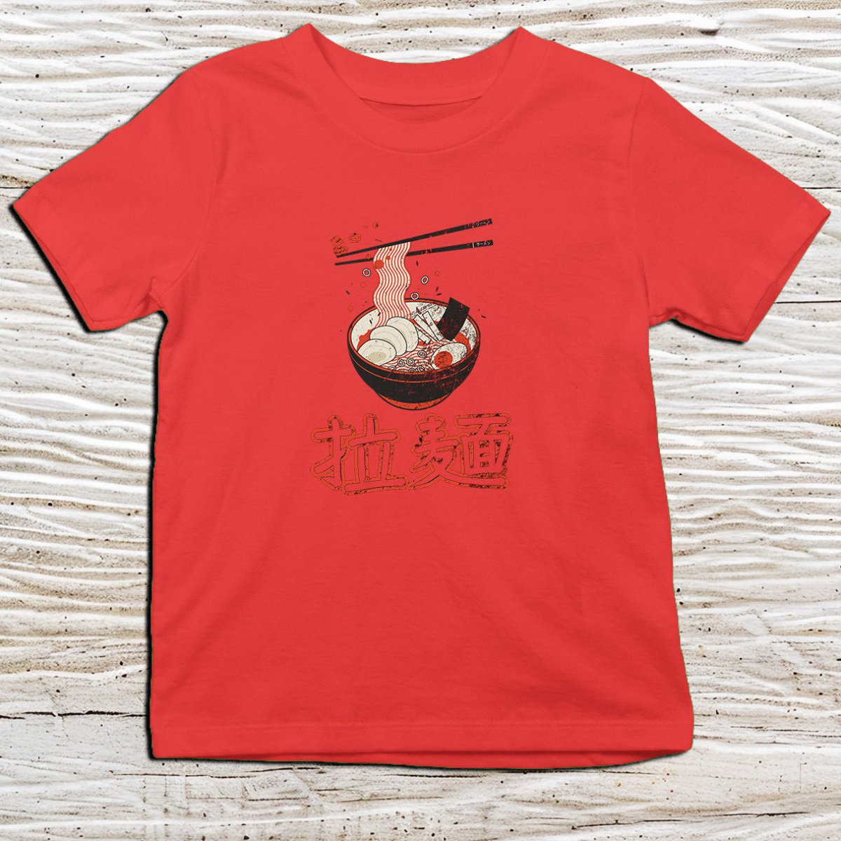 Red Ramen Kanji Kids T-Shirt – 拉麺 Japanese Inspired Shirt - Kanji Soul
