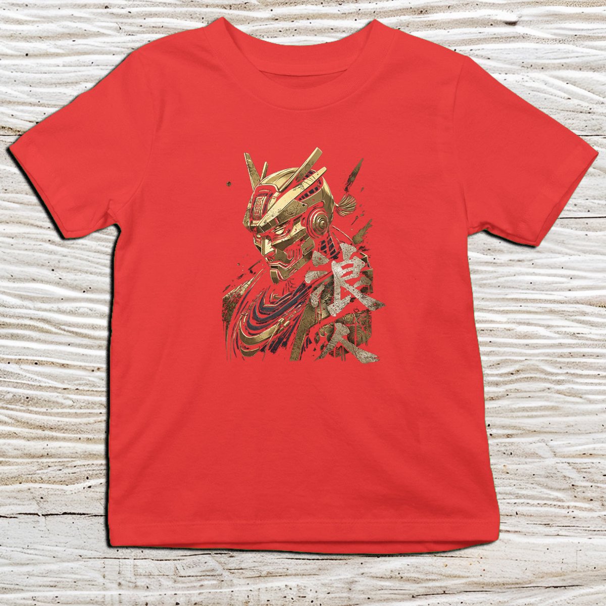 Red Ronin Gold Kanji Kids T-Shirt – 浪人 Japanese Inspired Shirt - Kanji Soul