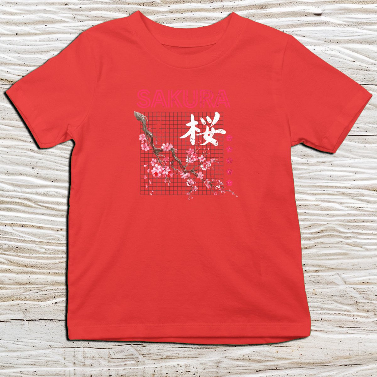 Red Sakura Kanji Kids T-Shirt – 桜 Japanese Inspired Shirt - Kanji Soul