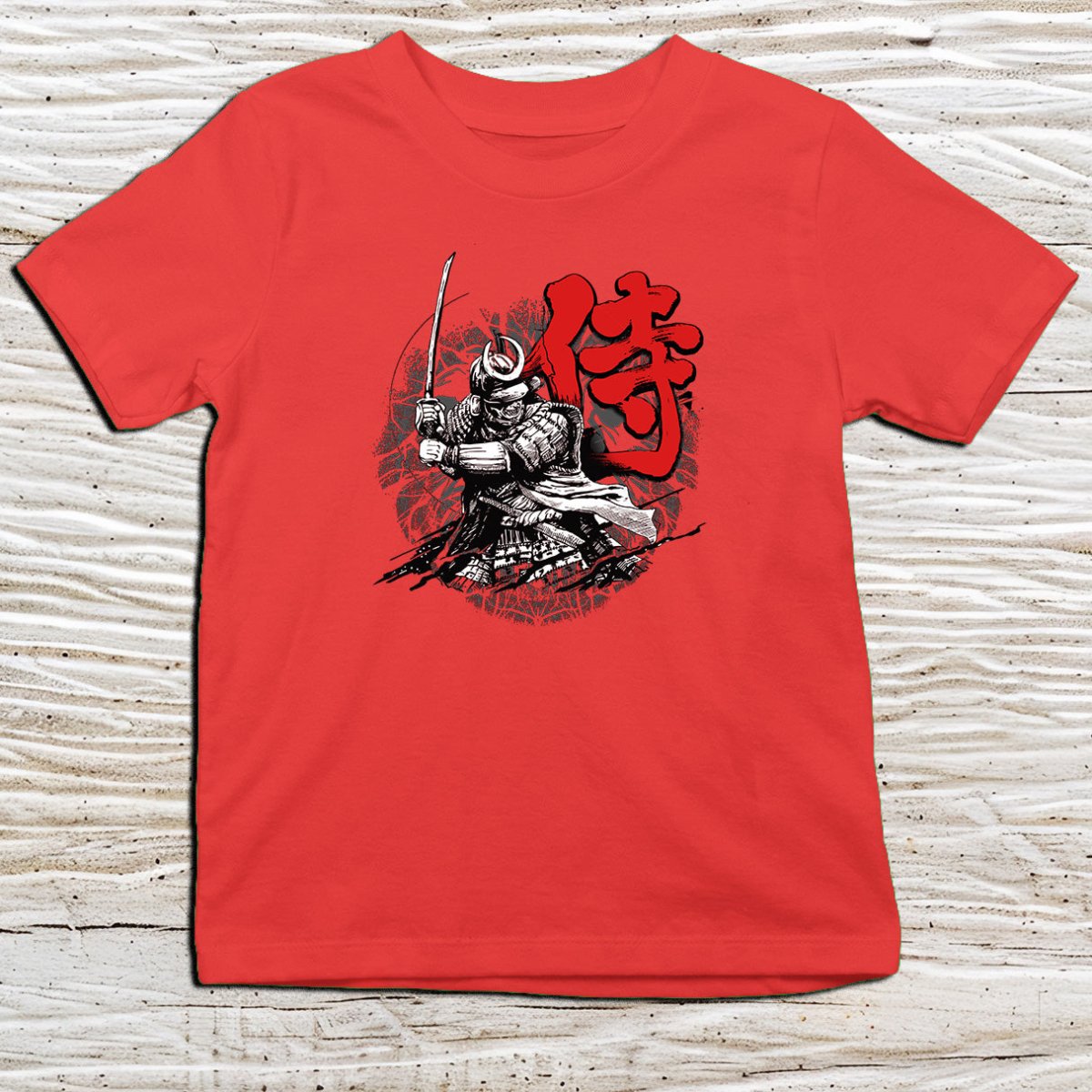 Red Samurai Kanji Kids T-Shirt – 侍 Japanese Inspired Shirt - Kanji Soul