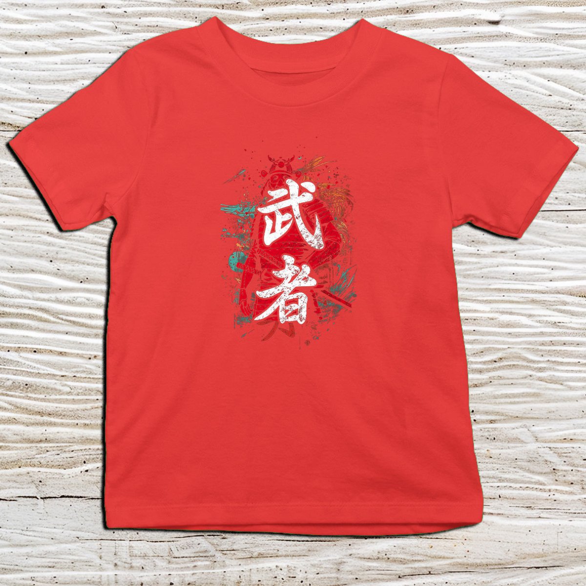 Red Warrior Kanji Kids T-Shirt – 戦士 Japanese Inspired Shirt - Kanji Soul