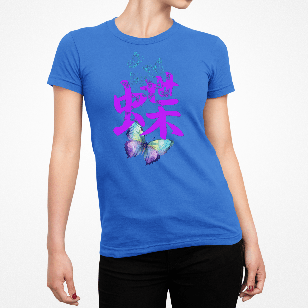 Royal Japanese Kanji for Butterfly Women's Shirt - Kanji Soul