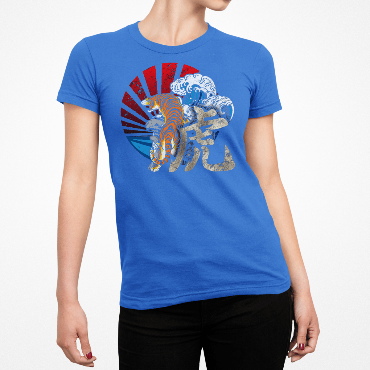 Royal Tiger Symbol Japanese Graphic Shirt for Women - Kanji Soul