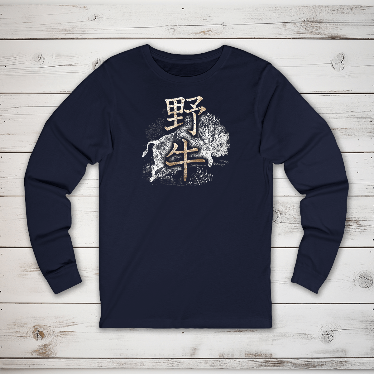 S Buffalo Kanji Long Sleeve T-Shirt - KanjiSoul