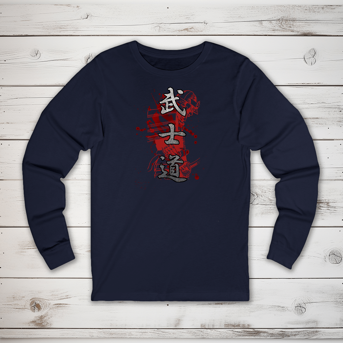 S Bushido Blood Kanji Long Sleeve T-Shirt - KanjiSoul