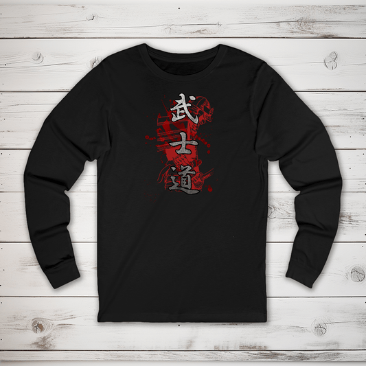 S Bushido Blood Kanji Long Sleeve T-Shirt - KanjiSoul