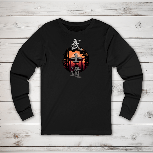 S Bushido Kanji Long Sleeve T-Shirt - KanjiSoul