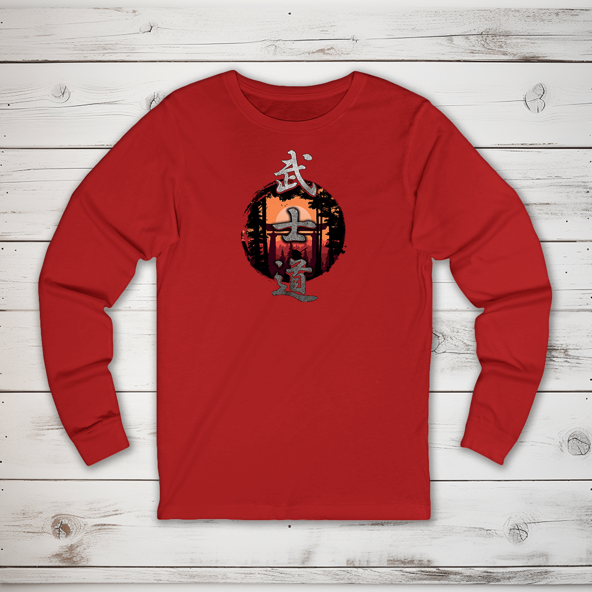 S Bushido Kanji Long Sleeve T-Shirt - KanjiSoul