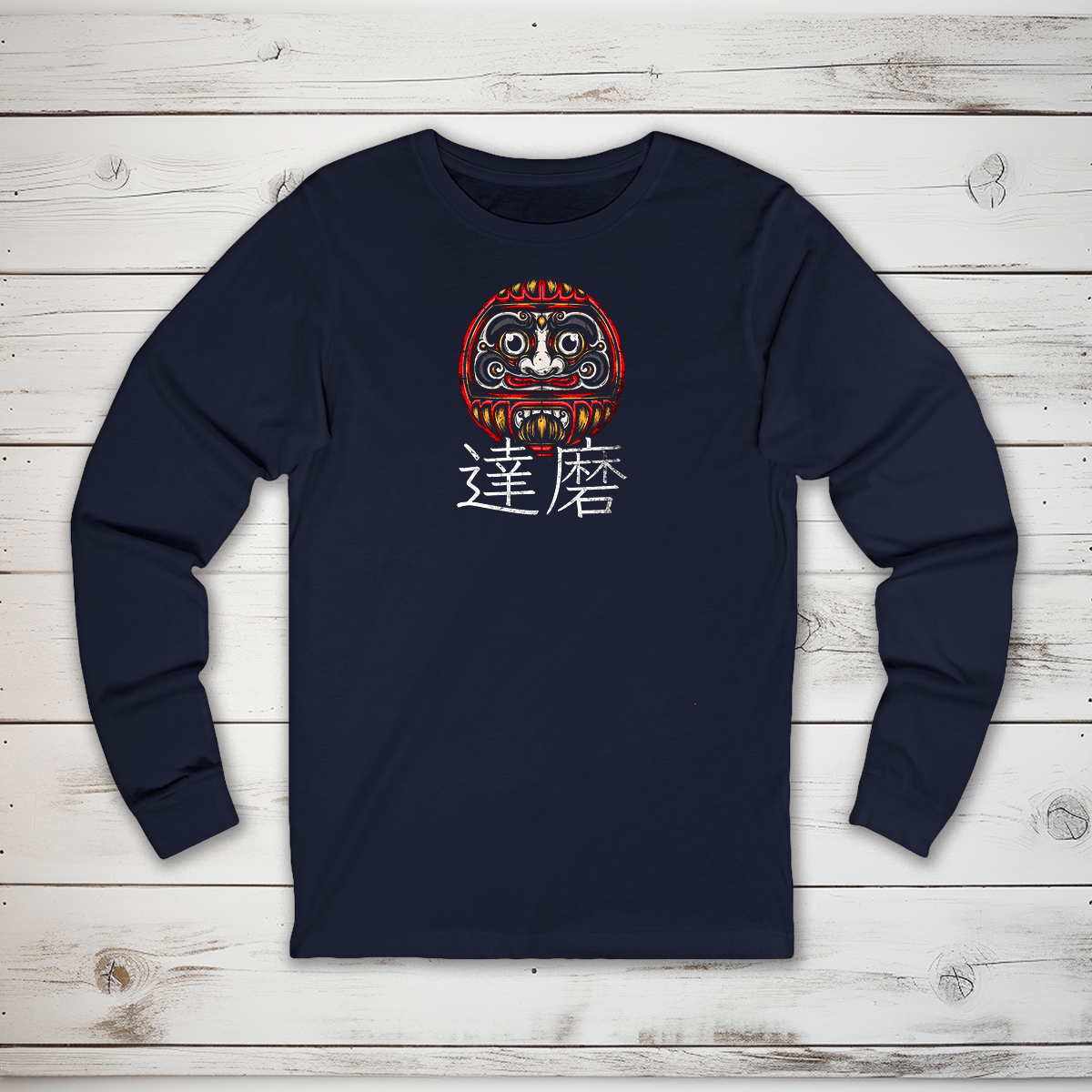 S Daruma Kanji Long Sleeve T-Shirt - KanjiSoul