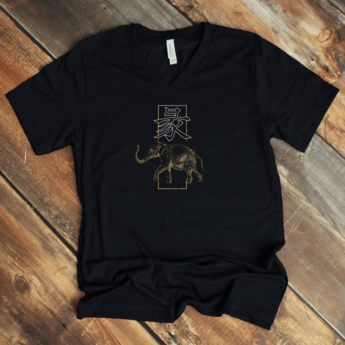 S Elephant 象 – Japanese Kanji V - Neck Shirt - KanjiSoul