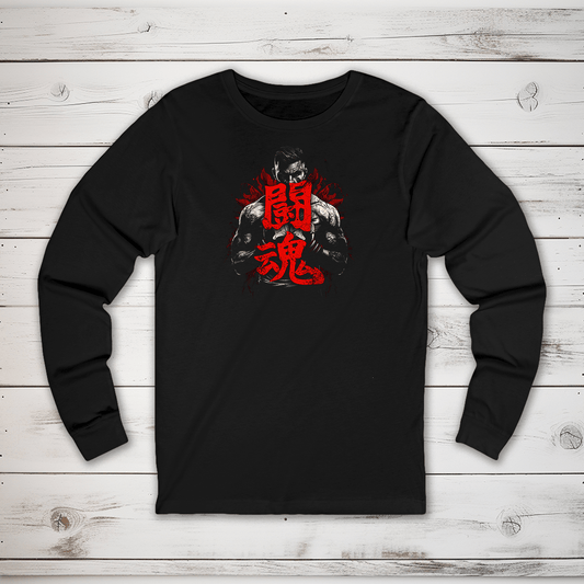 S Fighting Spirit Kanji Long Sleeve T-Shirt - KanjiSoul