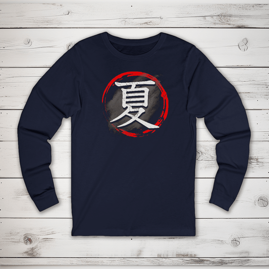 S Japanese Summer Kanji Premium Unisex Long Sleeve T-Shirt - Kanji Soul
