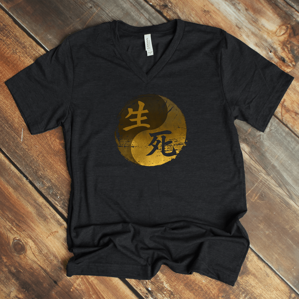 S Life & Death 生死 – Japanese Kanji V - Neck Shirt - KanjiSoul