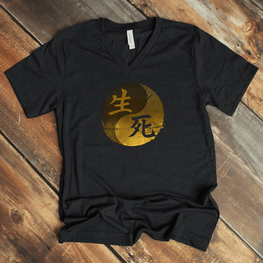 S Life & Death 生死 – Japanese Kanji V - Neck Shirt - KanjiSoul