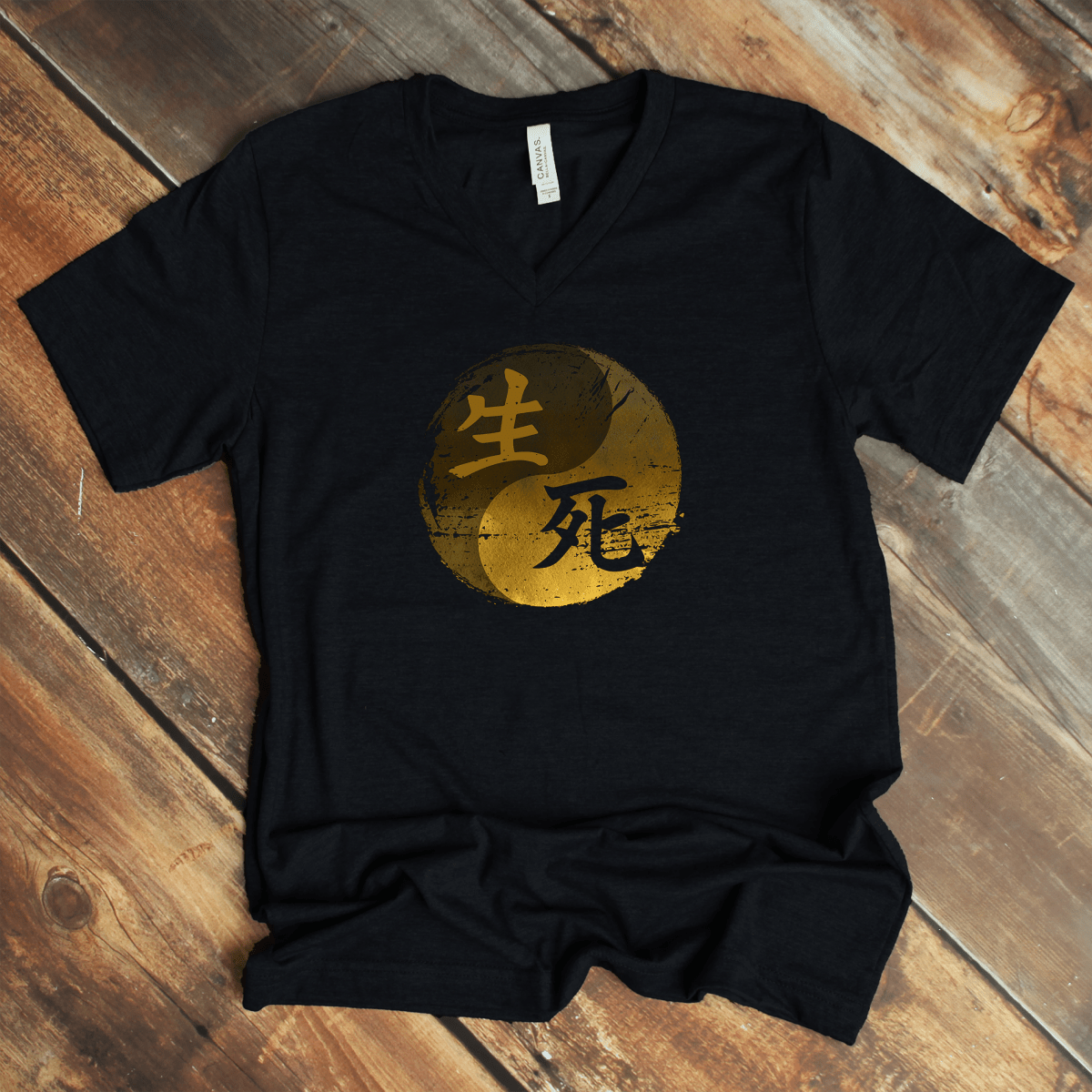 S Life & Death 生死 – Japanese Kanji V - Neck Shirt - KanjiSoul