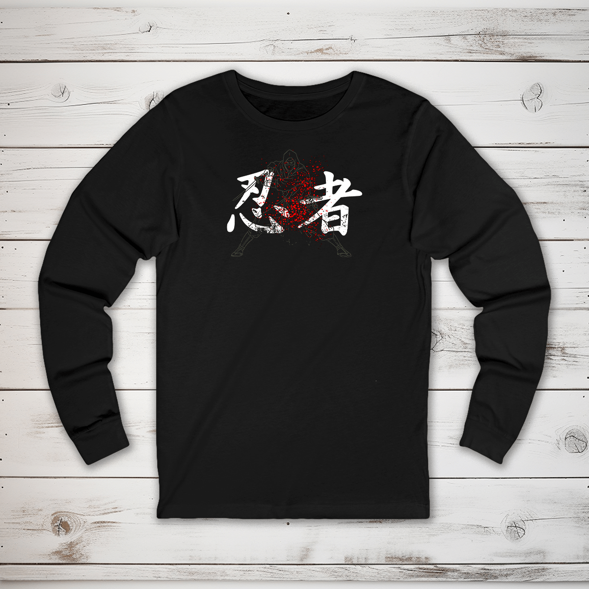 S Ninja Kanji Long Sleeve T-Shirt - KanjiSoul