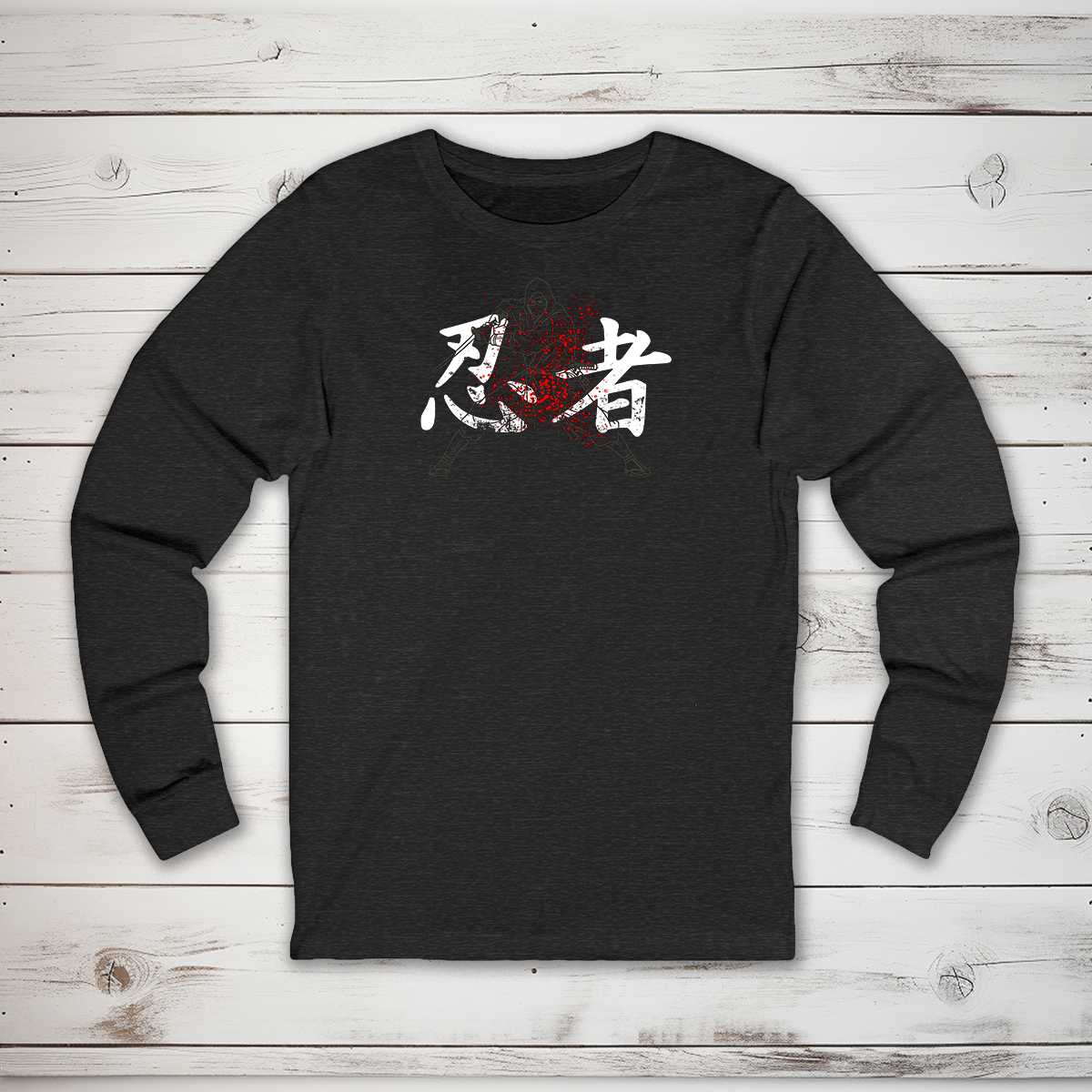 S Ninja Kanji Long Sleeve T-Shirt - KanjiSoul
