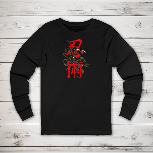 S Ninjitsu Kanji Long Sleeve T-Shirt - KanjiSoul