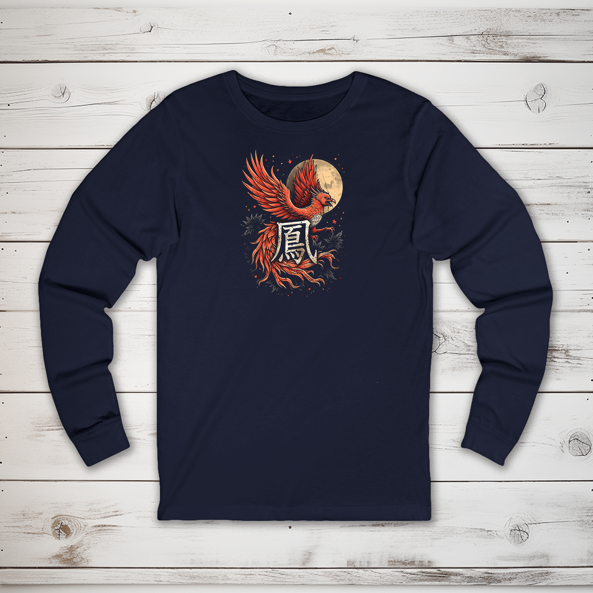 S Phoenix Kanji Long Sleeve T-Shirt - KanjiSoul