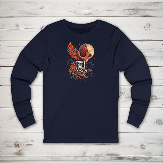 S Phoenix Kanji Long Sleeve T-Shirt - KanjiSoul