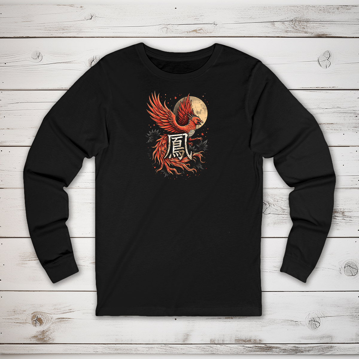 S Phoenix Kanji Long Sleeve T-Shirt - KanjiSoul
