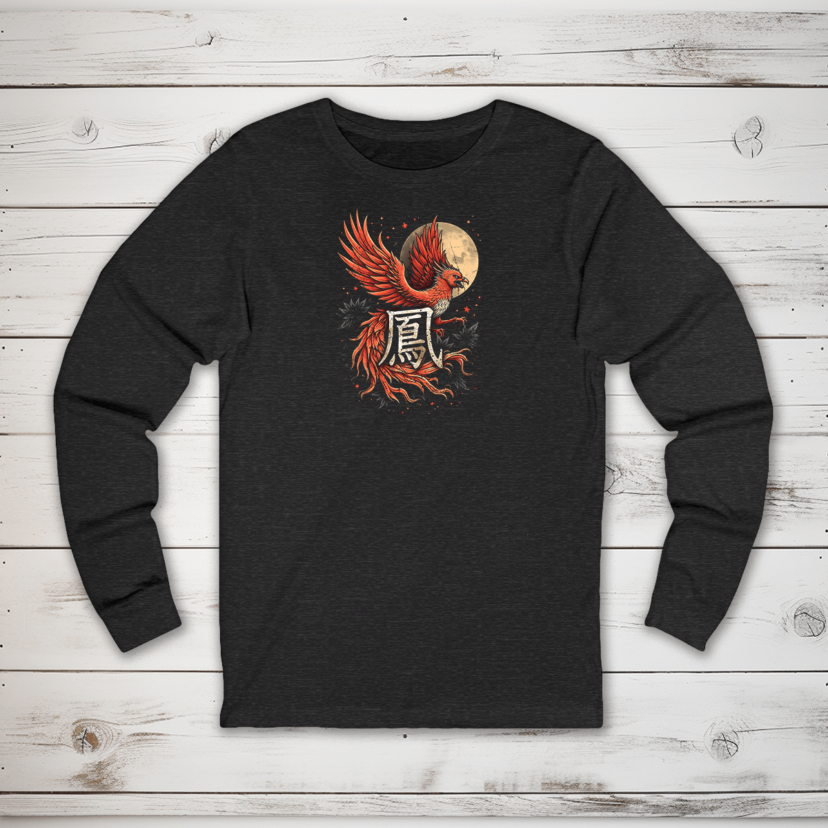 S Phoenix Kanji Long Sleeve T-Shirt - KanjiSoul