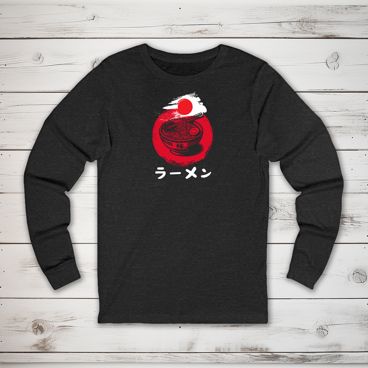 S Ramen (Minimalist) Kanji Long Sleeve T-Shirt - KanjiSoul