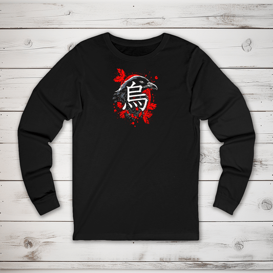 S Raven Kanji Long Sleeve T-Shirt - KanjiSoul