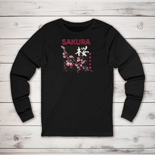 S Sakura Kanji Long Sleeve T-Shirt - KanjiSoul