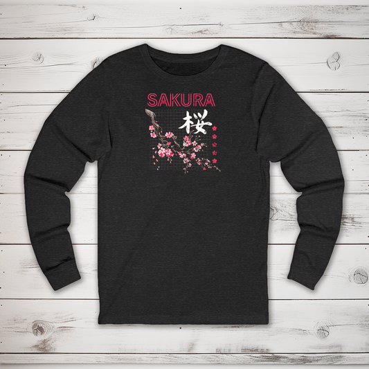S Sakura Kanji Long Sleeve T-Shirt - KanjiSoul