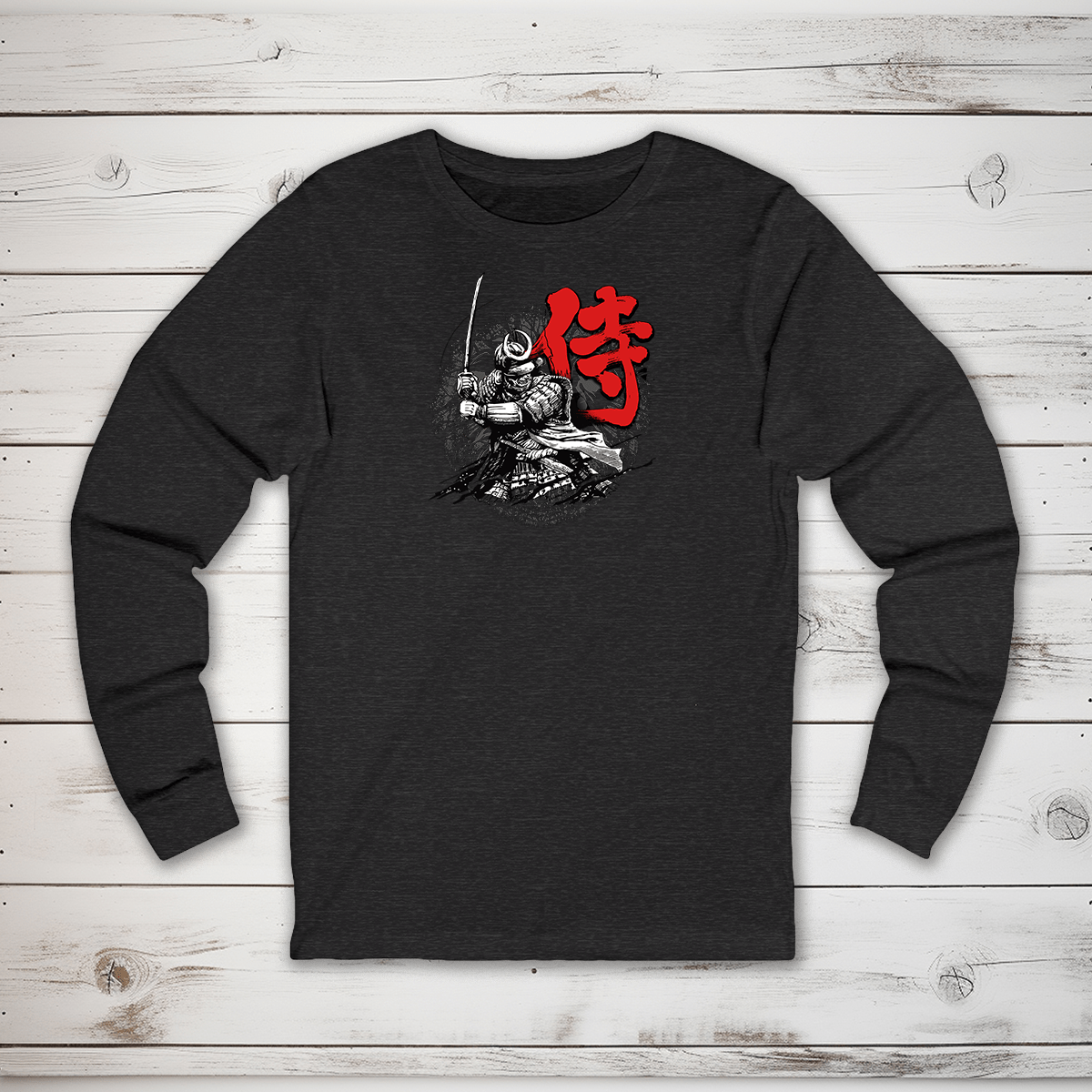 S Samurai Kanji Long Sleeve T-Shirt - KanjiSoul