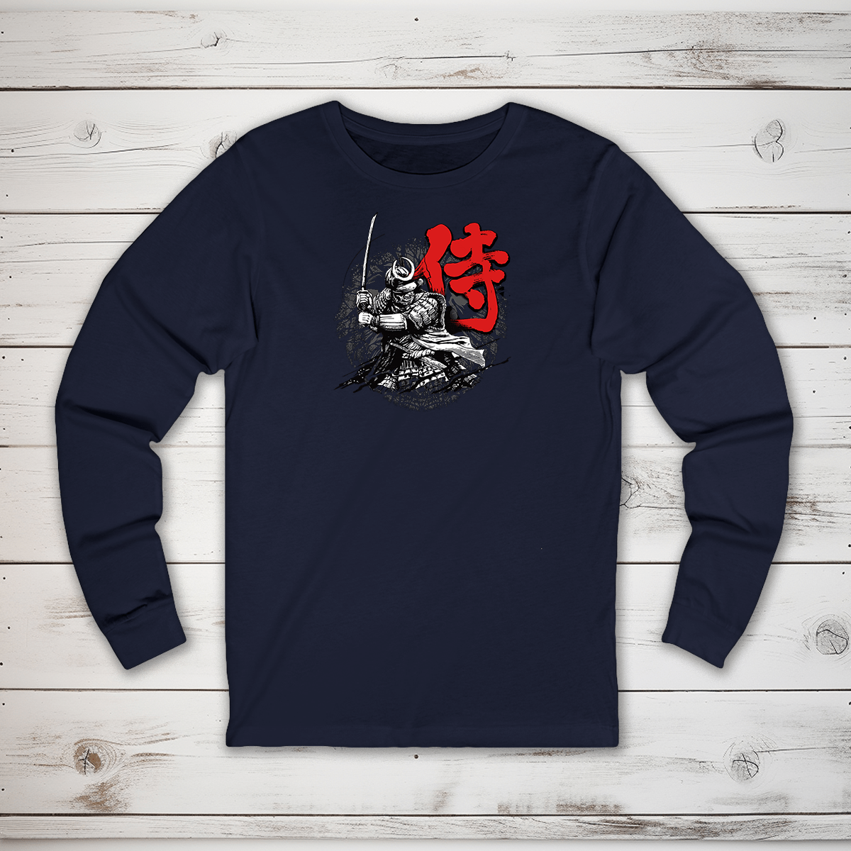 S Samurai Kanji Long Sleeve T-Shirt - KanjiSoul