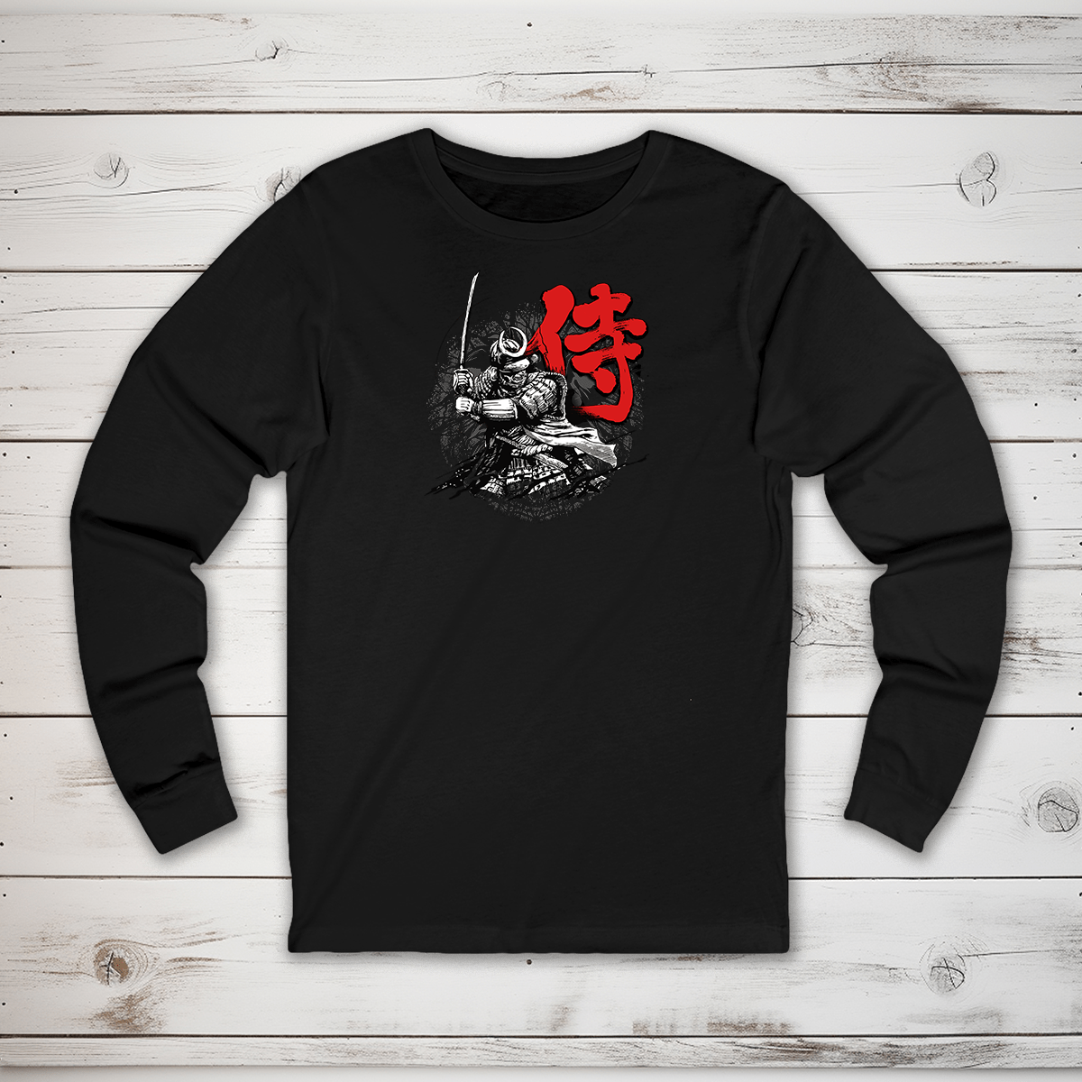 S Samurai Kanji Long Sleeve T-Shirt - KanjiSoul